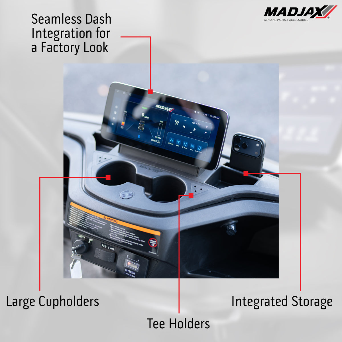 MadJax® Kinect™ Display Screen Kit for A/C motor Yamaha Drive2 with OEM Lithium Battery Setup