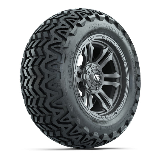 GTW® Shogun Gunmetal 14 in Wheels with 23x10-14 Predator All-Terrain Tires Full Set