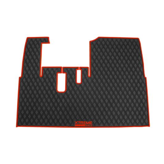 Xtreme Mats Full-Coverage Golf Cart Floor Mat | ICON i20 / i40 / i40L / Advanced EV1 – Black/Red
