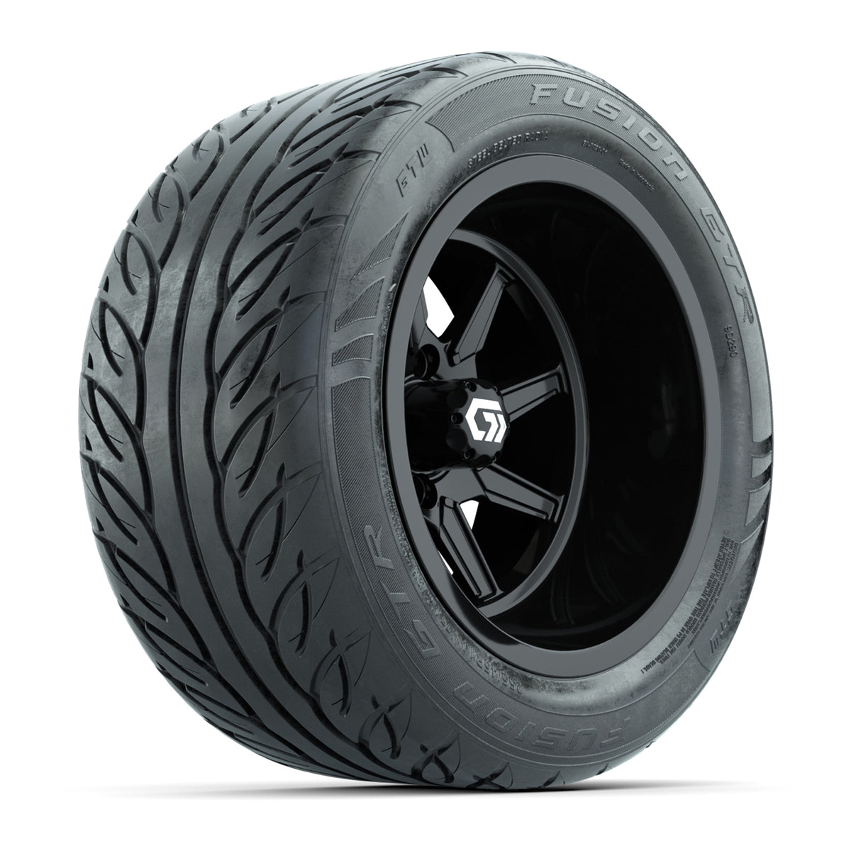 GTW Reaper Gloss Black 14x9 Wheels with 255/45-R14 Fusion GTR Street Tires - Set of 4