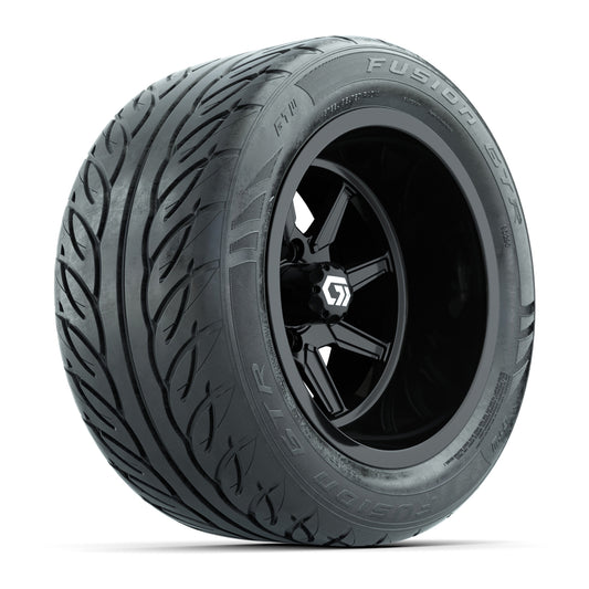 GTW Reaper Gloss Black 14x9 Wheels with 255/45-R14 Fusion GTR Street Tires - Set of 4