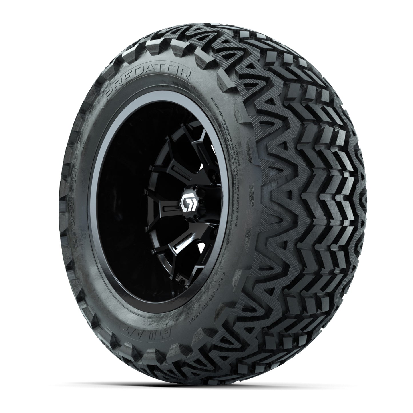 GTW® Assault Gloss Black 14" Wheels with 23X10-14 Predator All-Terrain Tires - Full Set