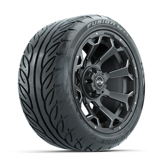 GTW Raven Off-Road Matte Grey 14 in Wheels with 225/40-R14 Fusion GTR Street Tires Full Set