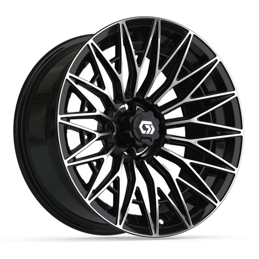 GTW® Blur Black & Machined 16" Golf Cart Wheel - Single