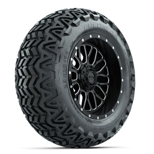 Set of (4) 14 in GTW® Helix Machined & Black Wheels with 23x10-14 Predator All-Terrain Tires