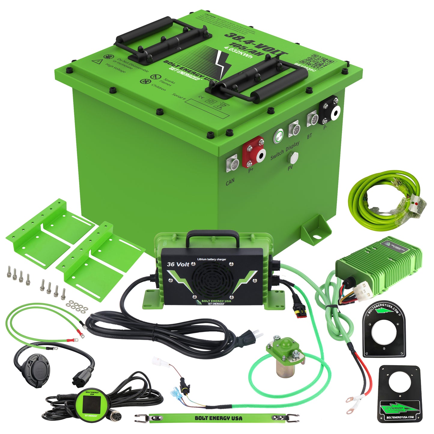 Bolt Energy 38.4V 105Ah LiFePO4 Lithium Battery Kit for Yamaha G1, G8, G9, G14 & G16 Golf Carts Pro