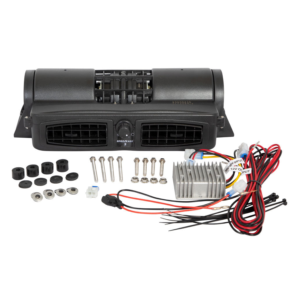 Breezeasy 3 Golf Cart Fan System with Voltage Converter | 12-48V Gas & Electric
