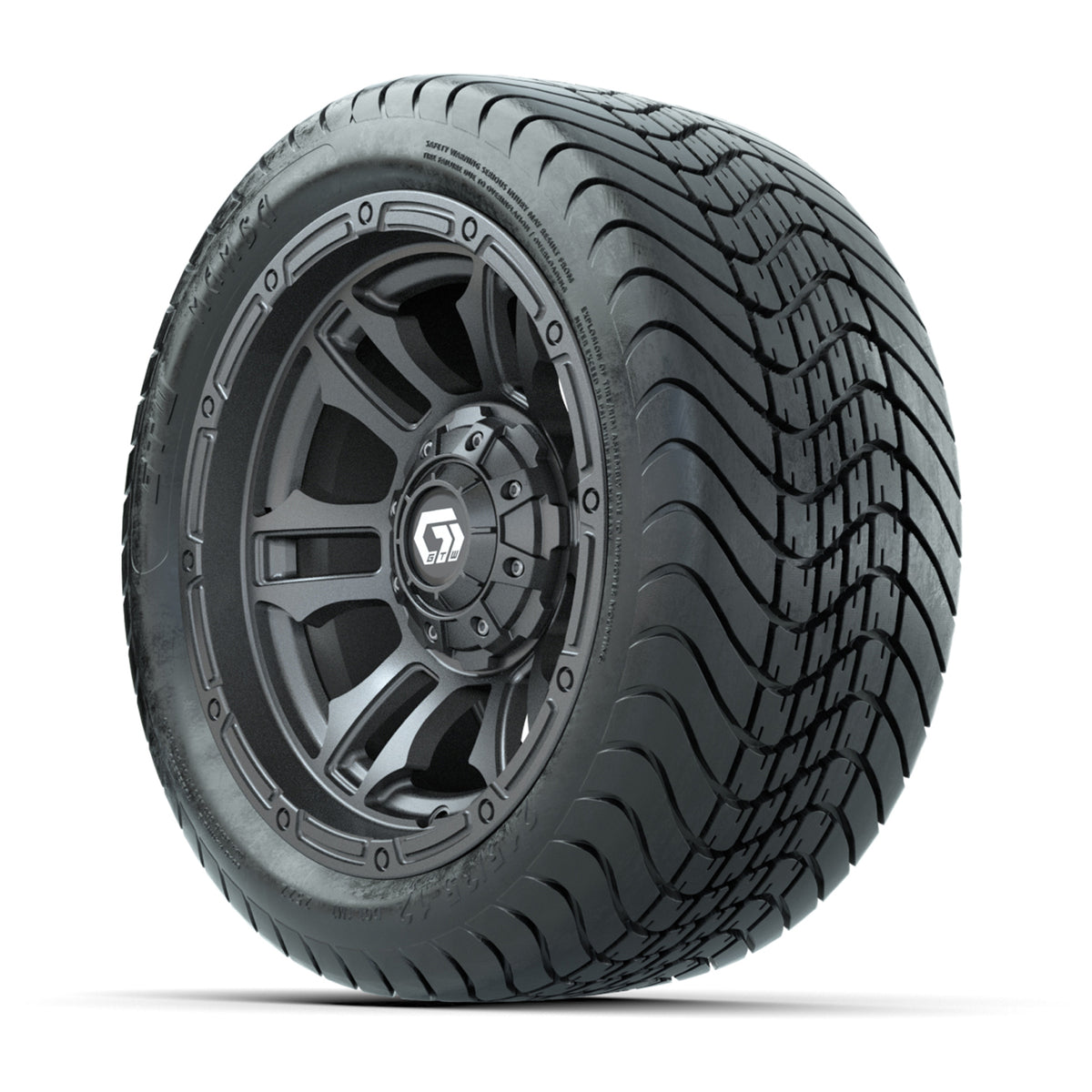 GTW® Shogun Gunmetal 12 in Wheels with 215/35-12 Mamba Street Tires Full Set