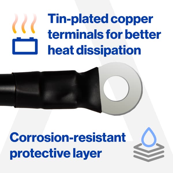 21.5 Inch 6-Gauge Black Battery Cable