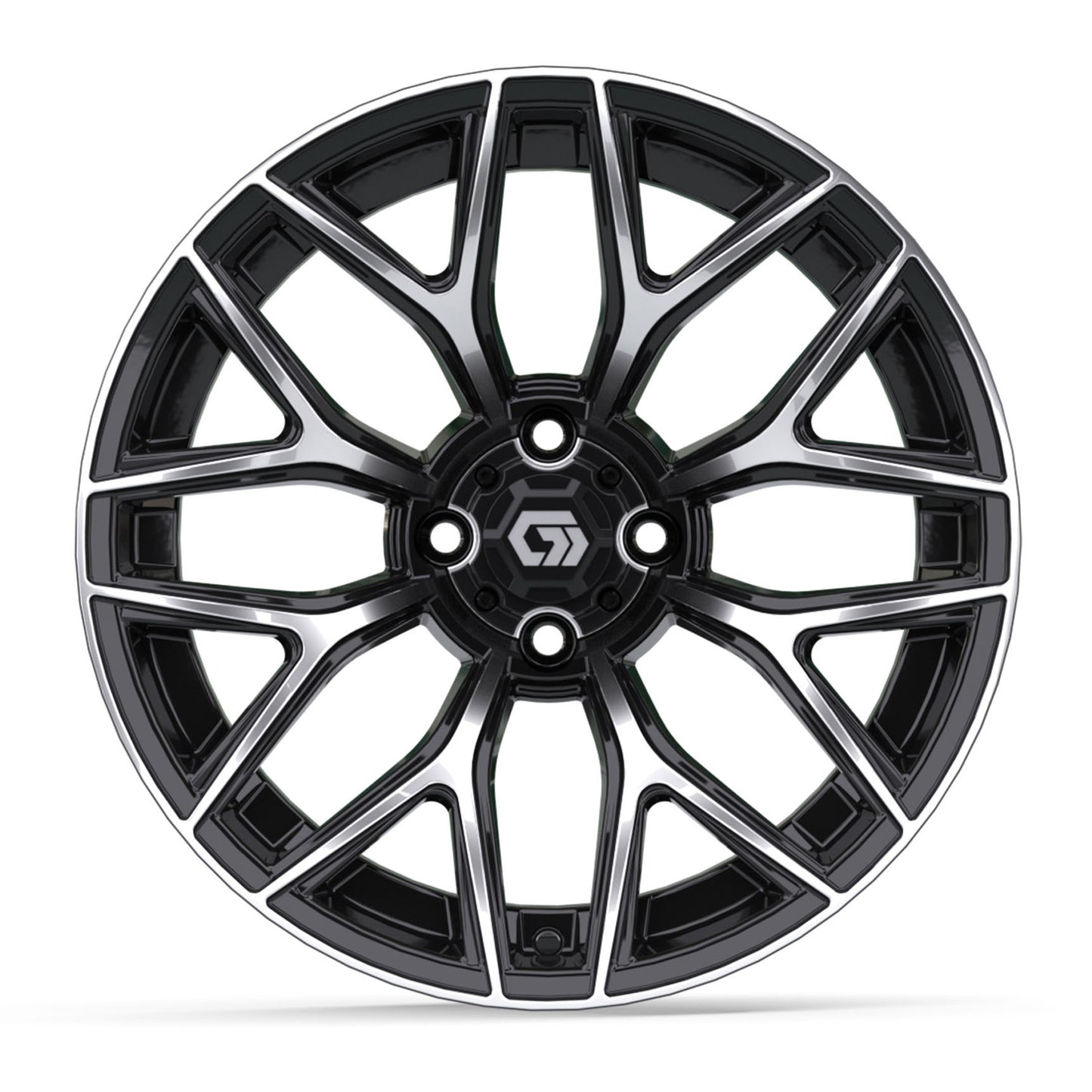 GTW Monaco Black & Machined 16" Golf Cart Wheel