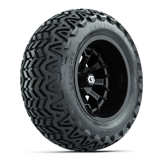 GTW® Assault Gloss Black 14" Wheels with 23X10-14 Predator All-Terrain Tires - Full Set