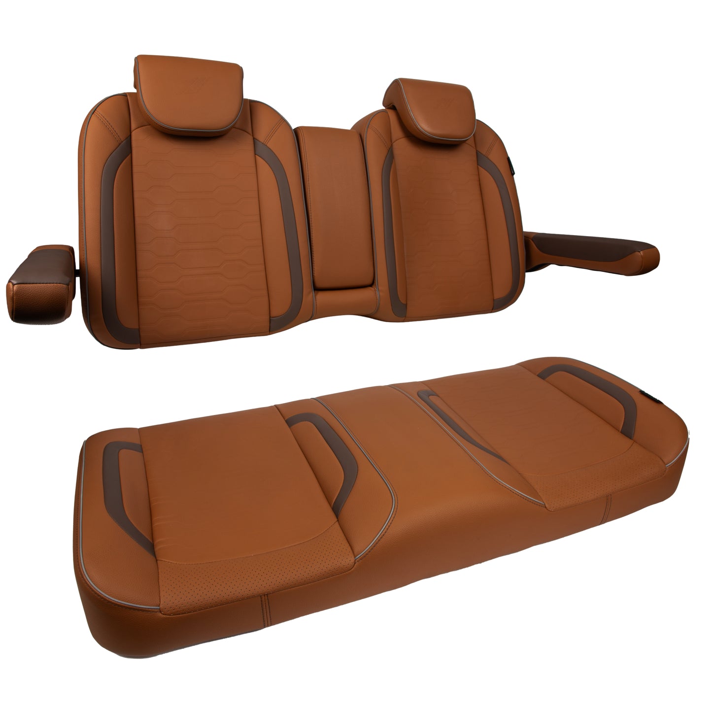 MadJax Caramel Commander Front Seat Cushions | EZGO TXT & MadJax XSeries Golf Carts