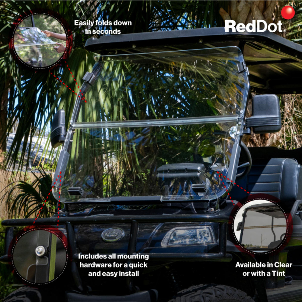 RedDot Clear Impact-Modified Folding Windshield for Evolution Classic & Forester