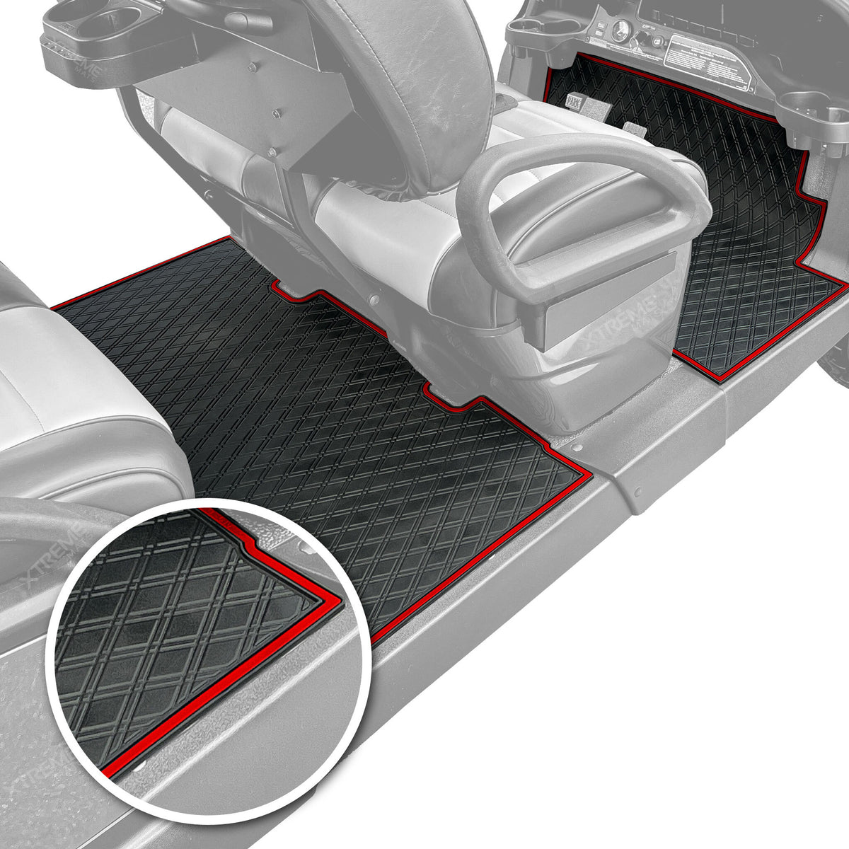 Xtreme Mats Club Car Onward Floor Mat | Full Coverage Black & Red | 2004-Up