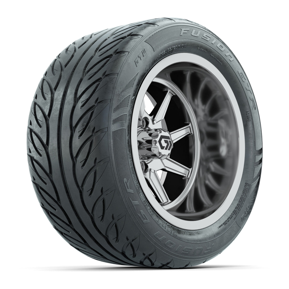 GTW Reaper Chrome 14x9 Wheels with 255/45-R14 Fusion GTR Street Tires - Set of 4