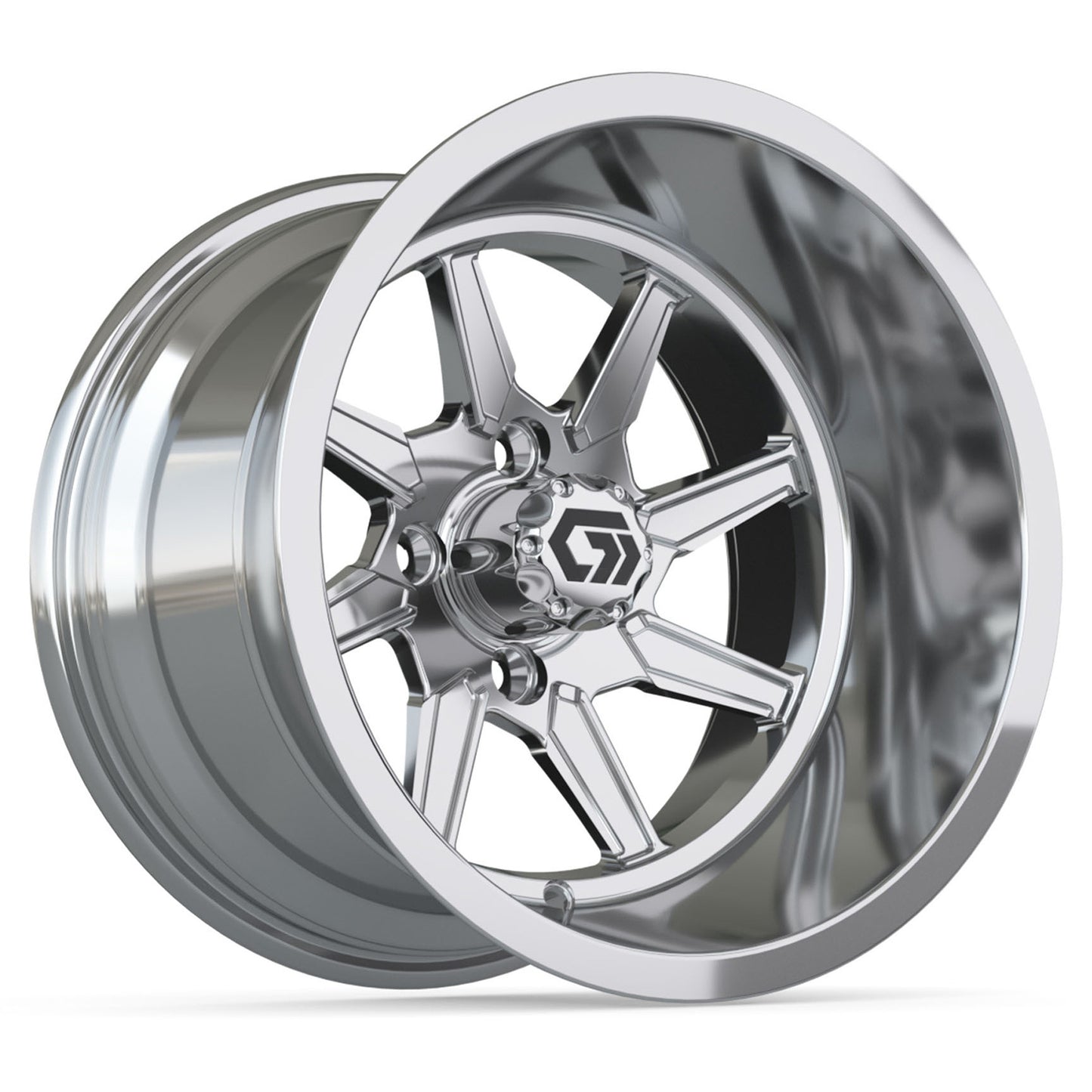 GTW® Reaper Chrome 14" Golf Cart Wheel - Single | Deep Dish