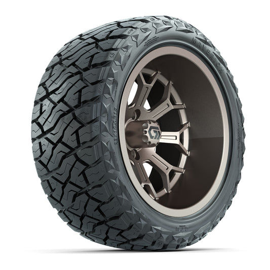GTW Assault Matte Bronze 15" Deep Dish Wheels with 23X10-R15 Maverick Steel Belted Radial All-Terrain Tires - Full Set
