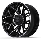 Set of 4 GTW 15" Stellar Machined Black Golf Cart Wheels on 23" Nomad A/T Tires