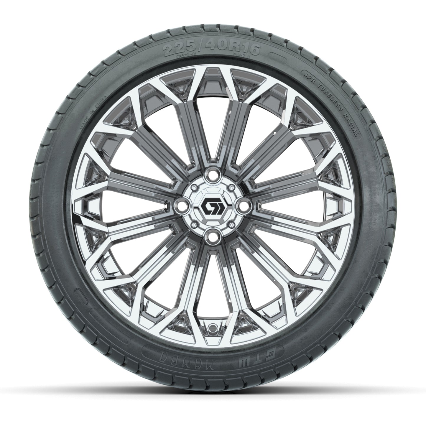 GTW® Phantom Chrome 16" Wheels with 225/40-R16 Mamba Street Tires - Full Set