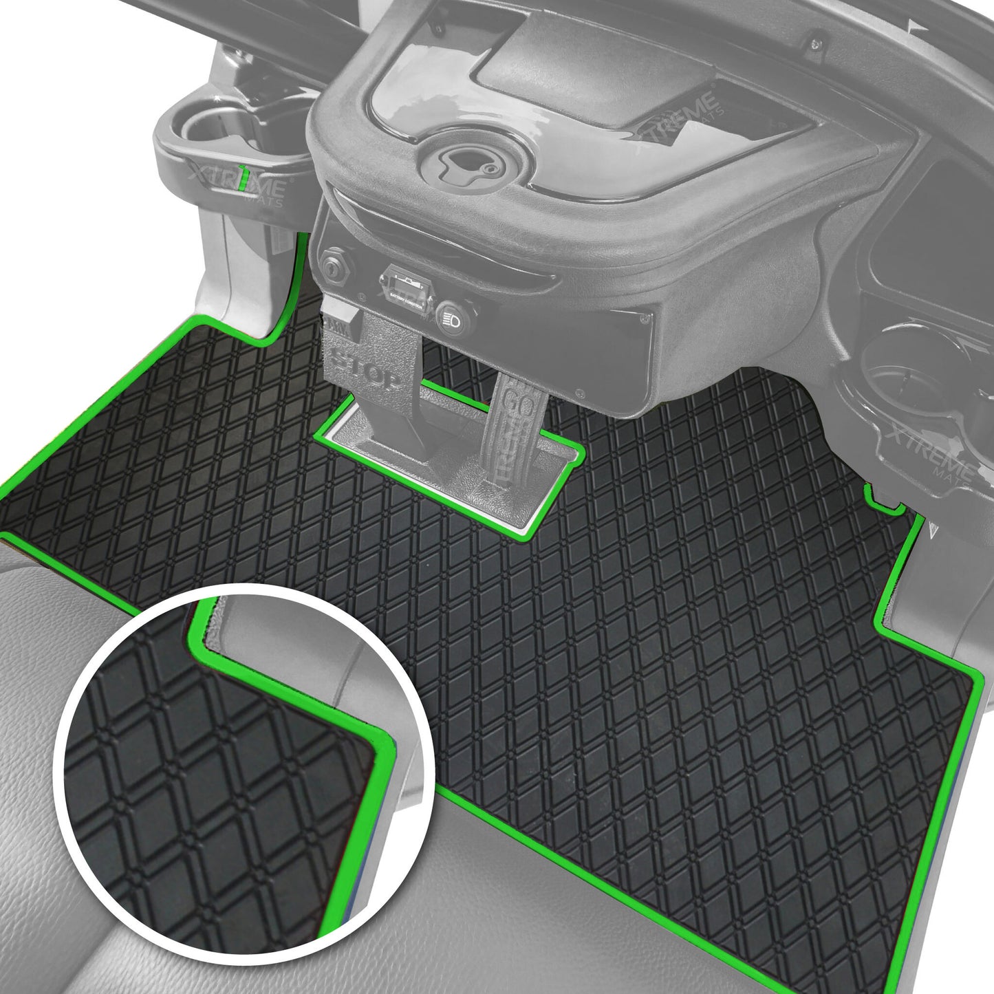 Xtreme Mats Club Car Precedent & Onward Floor Mat | Full Coverage Black & Green | 2004-2025