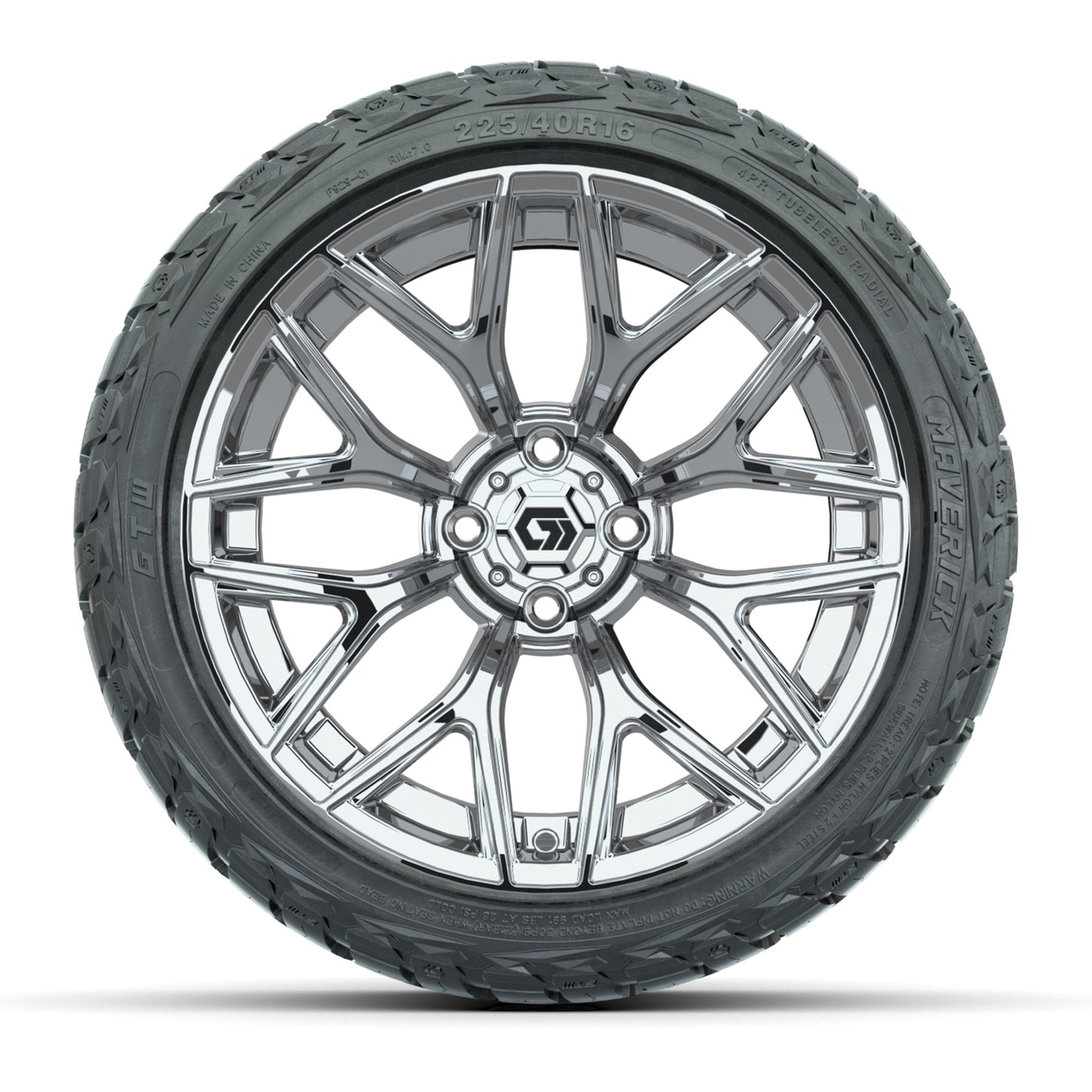 GTW Monaco Chrome 16" Wheels with 225/40-R16 Maverick Street Tires - Full Set
