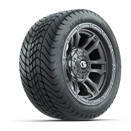 GTW® Shogun Gunmetal 12 in Wheels with 215/35-12 Mamba Street Tires Full Set