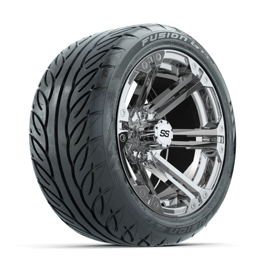 GTW Specter Chrome 14 in Wheels with 225/40-R14 Fusion GTR Street Tires Full Set