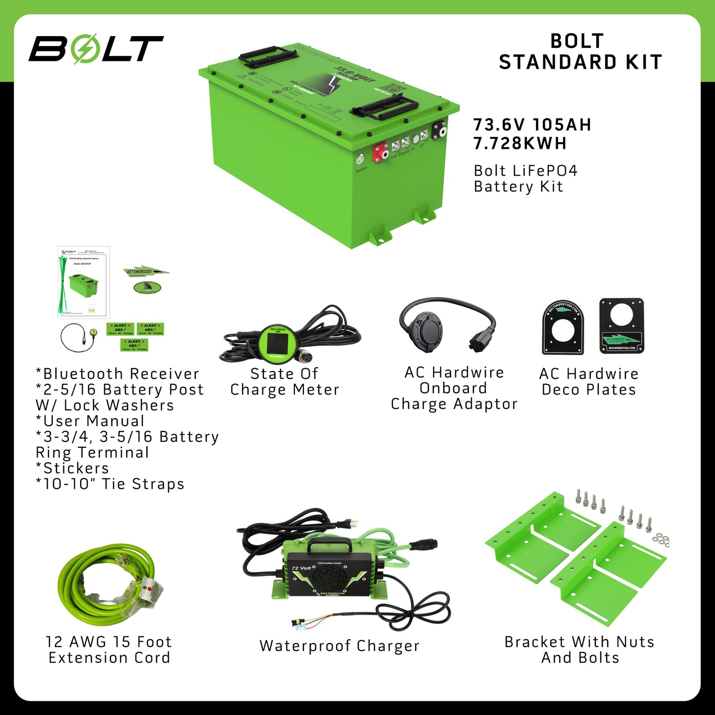 Icon i20-i40-i60 Bolt Lithium 74v 105ah Bundle 12 Year Warranty