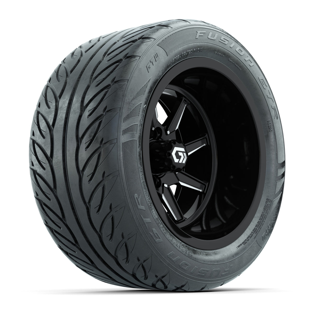 GTW Reaper Black/Machined 14x9 Wheels with 255/45-R14 Fusion GTR Street Tires - Set of 4