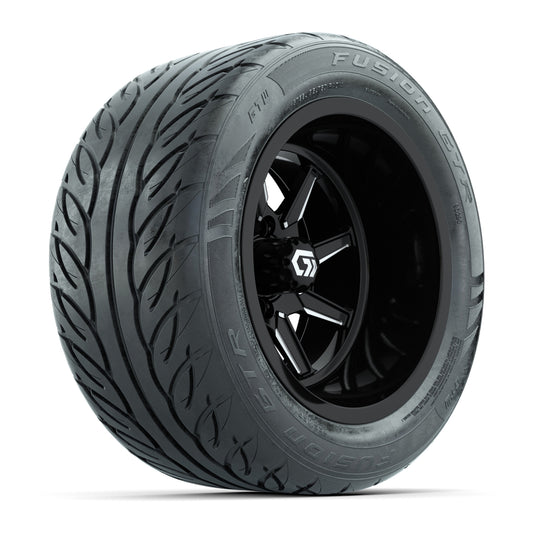 GTW Reaper Black/Machined 14x9 Wheels with 255/45-R14 Fusion GTR Street Tires - Set of 4