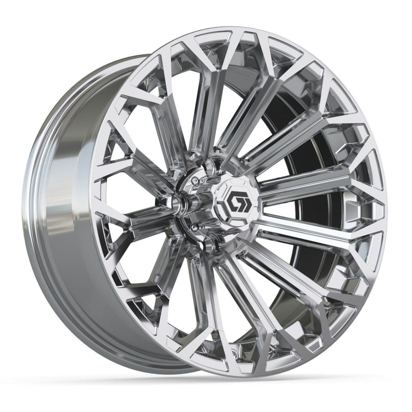 GTW® Phantom Chrome 16" Golf Cart Wheel - Single