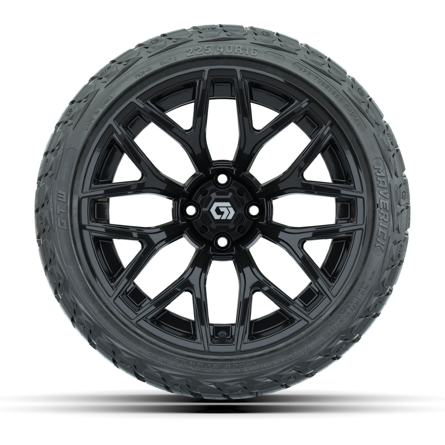 GTW® Monaco Gloss Black 16" Wheels with 225/40-R16 Maverick All Terrain Tires - Full Set