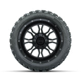 Set of (4) 14 in GTW® Volt Machined & Black Wheels with 23x10-R14 Nomad All-Terrain Tires