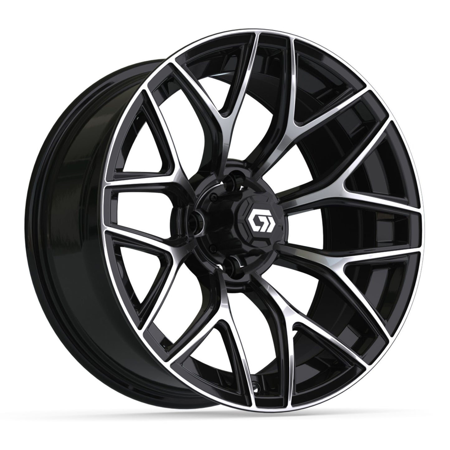 GTW Monaco Black & Machined 16" Golf Cart Wheel