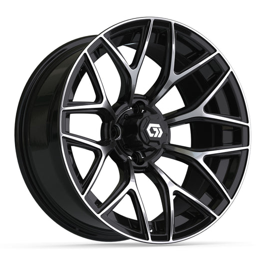 GTW Monaco Black & Machined 16" Golf Cart Wheel