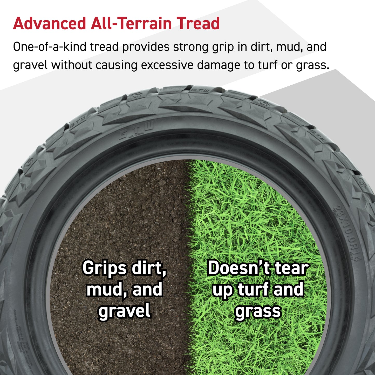 GTW Reaper Black & Machined 14" Golf Cart Wheels & 23X10-R14 Maverick Steel Belted Radial A/T Tires – Set of 4