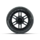 Set of (4) 14 in GTW® Titan Machined & Black Wheels with 205/40-R14 Fusion GTR Street Tires
