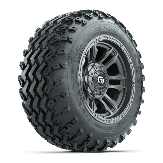 GTW® Shogun Gunmetal 12 in Wheels with 22x11.00-12 Rogue All-Terrain Tires Full Set