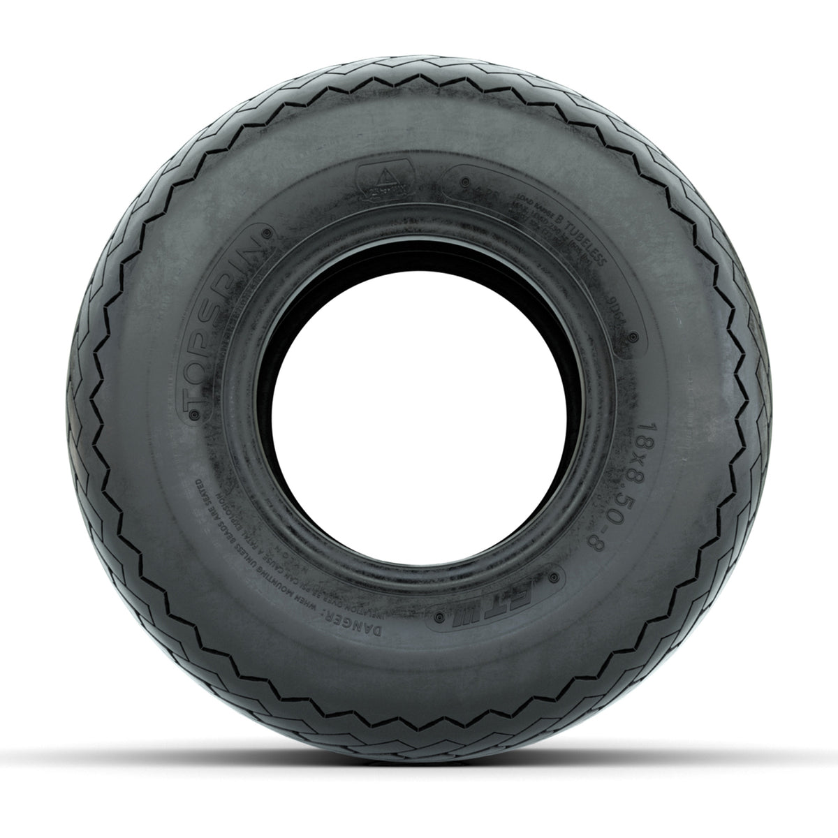 TIRE, 18X8.5-8 4PR TOPSPIN SAWTOOTH, DOT
