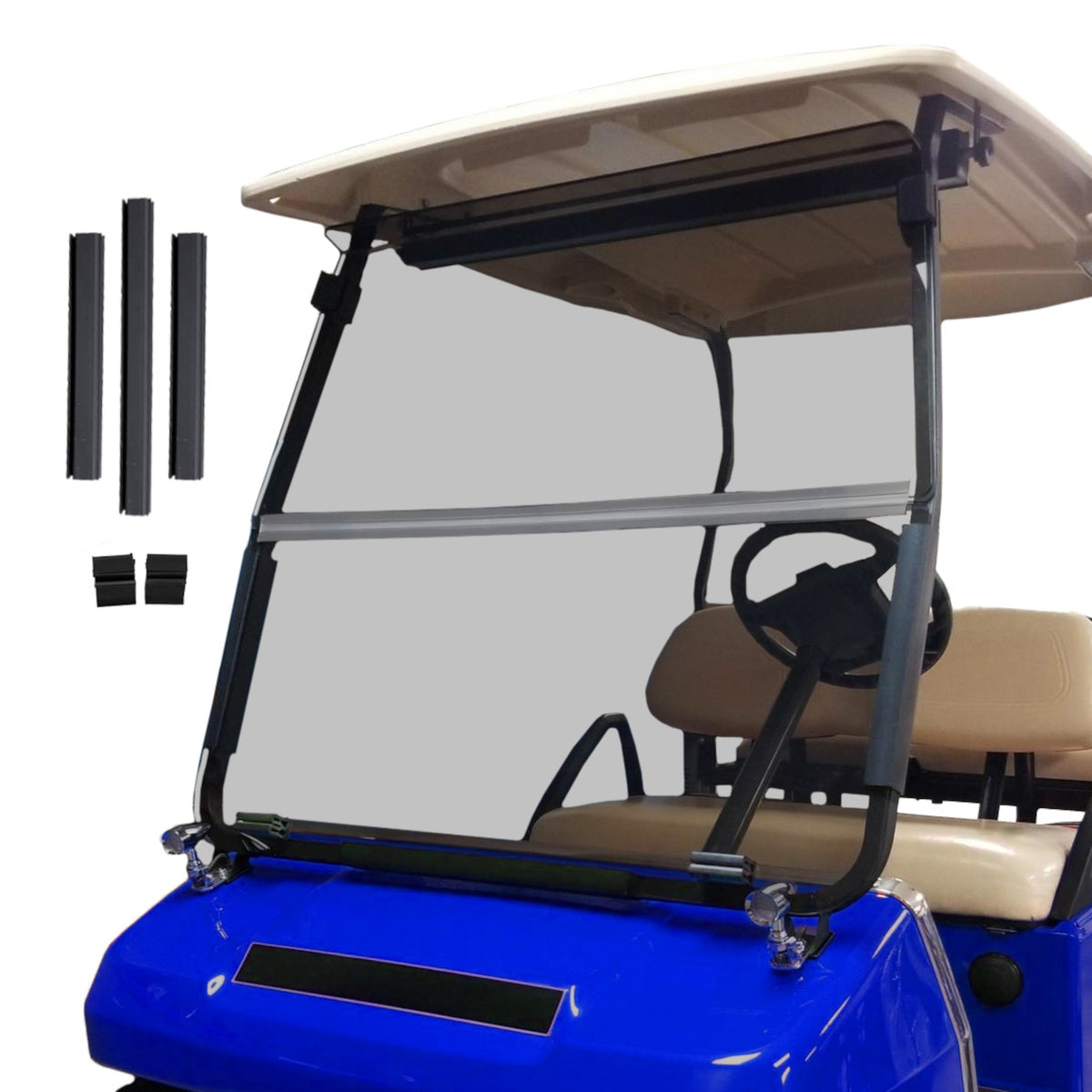 Tinted Club Car DS Impact-Resistant Folding Windshield (Years 2000-Up)