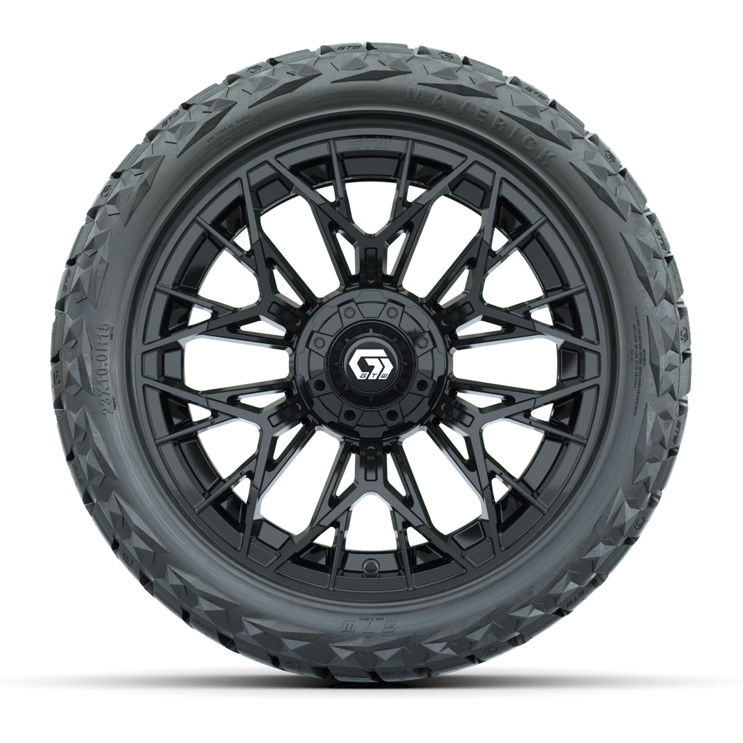 GTW Stellar Matte Black 15" Wheels & 23x10.00-R15 Maverick All-Terrain Tires – Set of 4