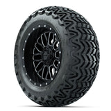 Set of (4) 14 in GTW® Helix Machined & Black Wheels with 23x10-14 Predator All-Terrain Tires