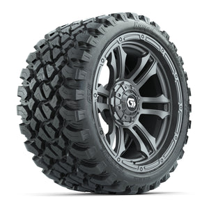 GTW® Shogun Gunmetal 15 in Wheels with 23x10-R15 Nomad Steel Belted Radial All-Terrain Tires Full Set