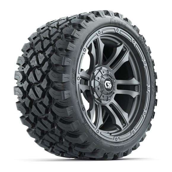 GTW® Shogun Gunmetal 15 in Wheels with 23x10-R15 Nomad Steel Belted Radial All-Terrain Tires Full Set