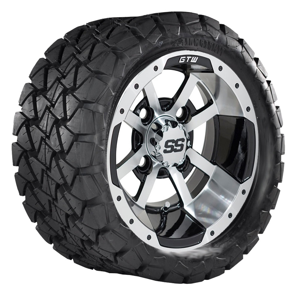 GTW Storm Trooper 10" Black & Machined Wheels with 22" Timberwolf A/T Tires — Set of 4