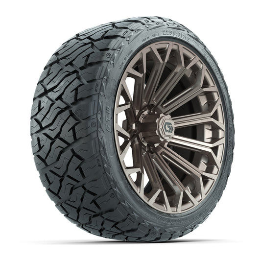 GTW® 16" Phantom Matte Bronze Golf Cart Wheels & 225/40-R16 Maverick A/T Tires - Full Set
