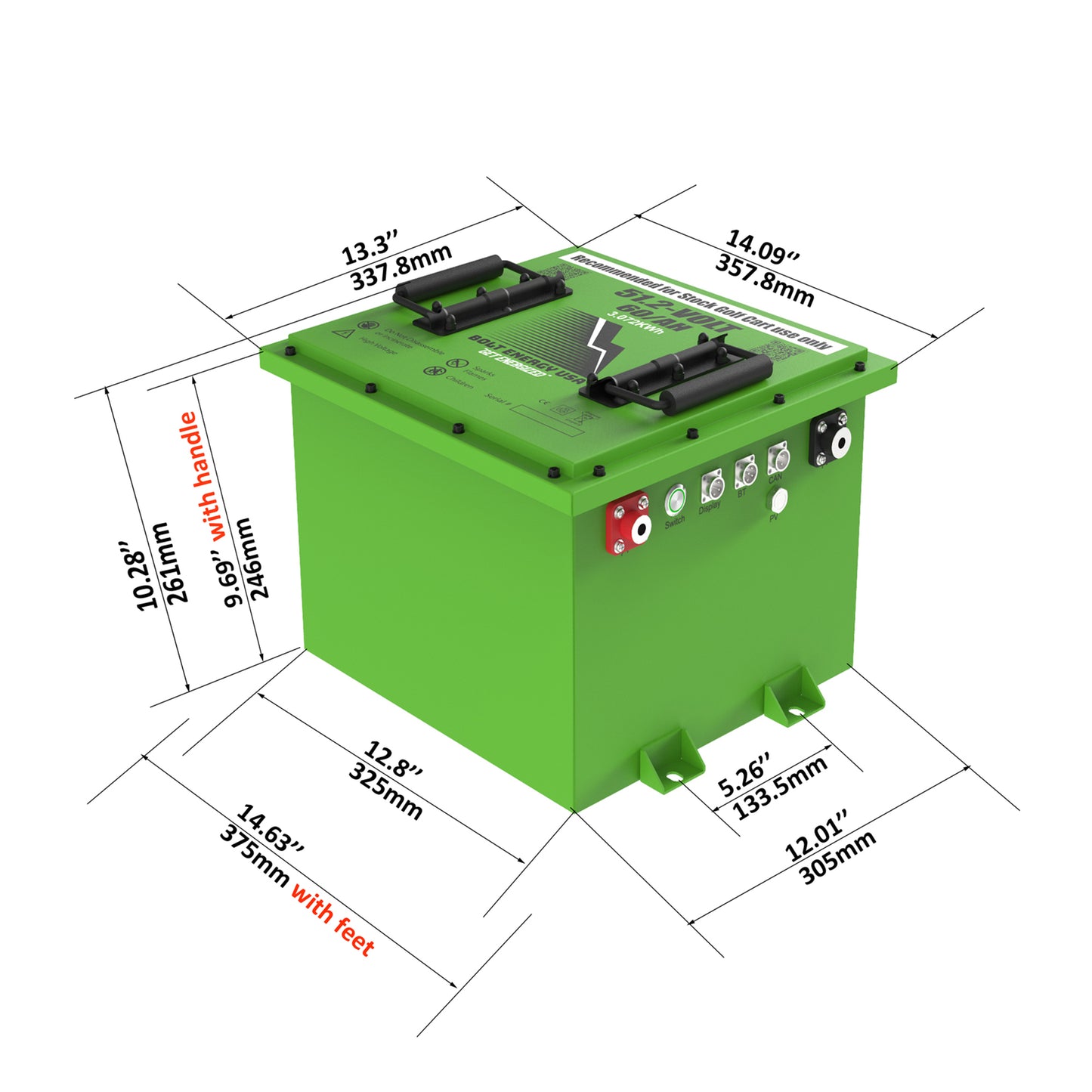 Yamaha G29/Drive2 Lithium Battery 51V 60Ah - Bolt Energy Complete Kit with 12-Year Warranty