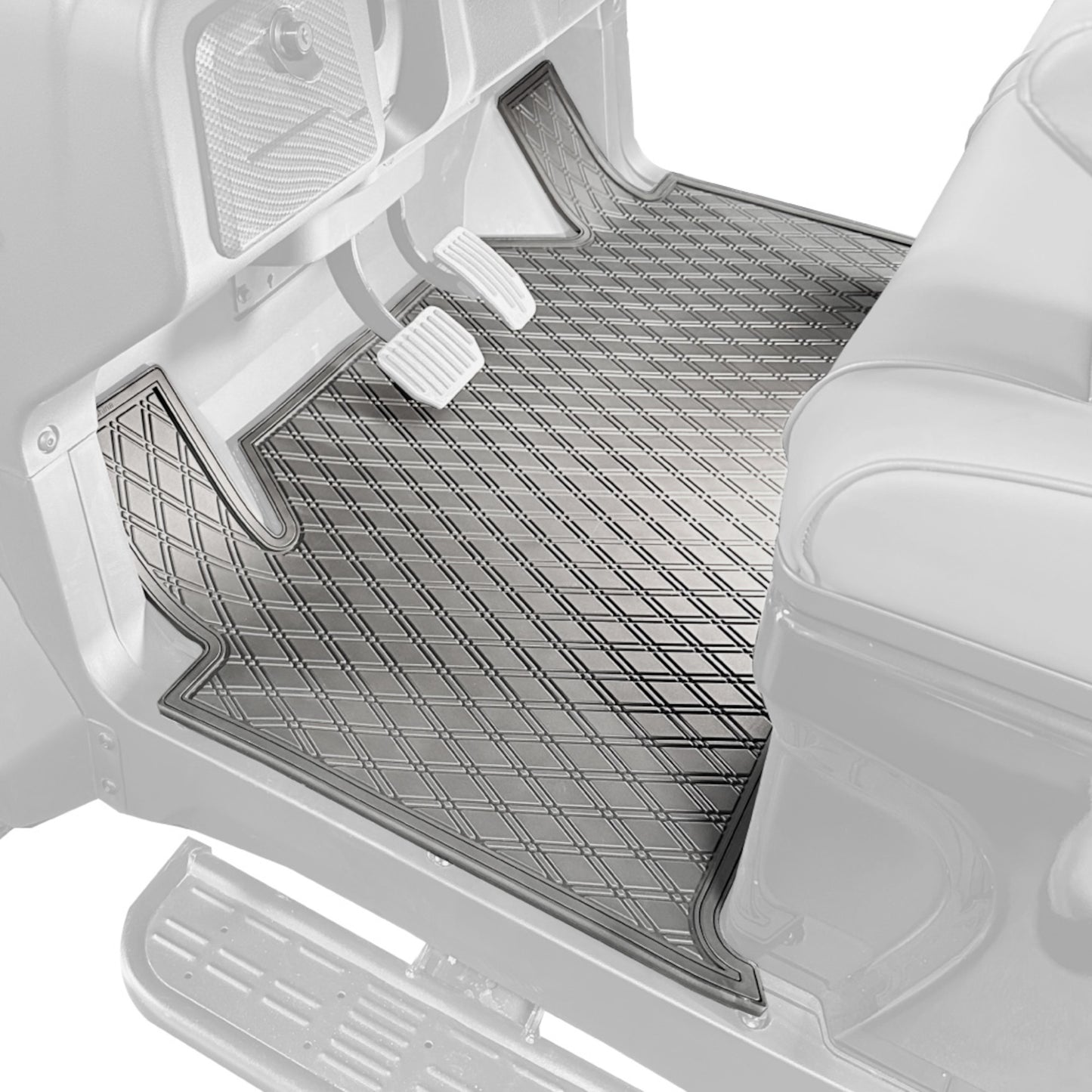 Xtreme Mats Full Coverage Golf Cart Floor Mat – Denago Rover 4F | All Black 2-Piece Set