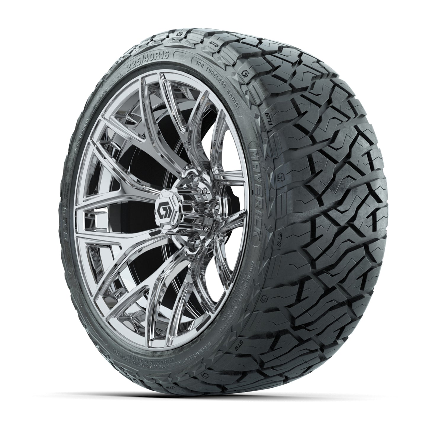 GTW Monaco Chrome 16" Wheels with 225/40-R16 Maverick Street Tires - Full Set