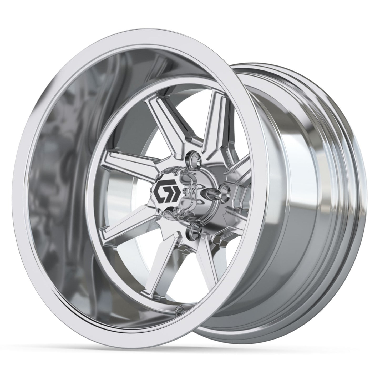 GTW® Reaper Chrome 14" Golf Cart Wheel - Single | Deep Dish